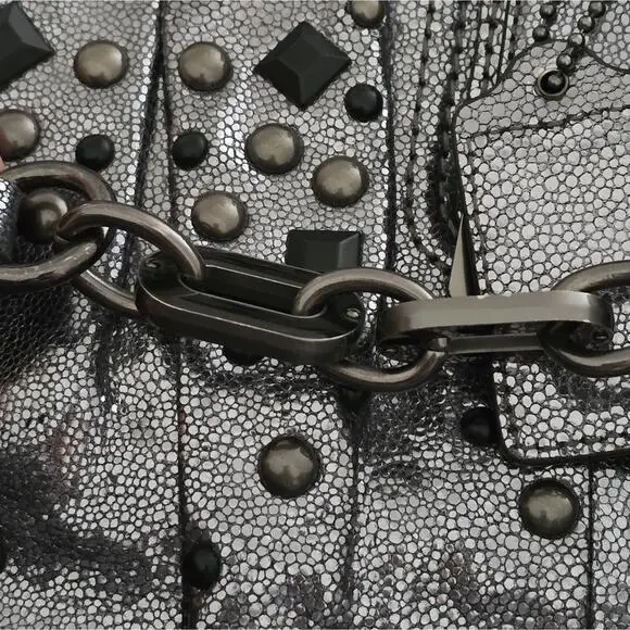 COACH‎ Limited ED KRISTIN GRAY METALLIC SILVER GUNMETAL NUBUCK SUEDE BAG Purse